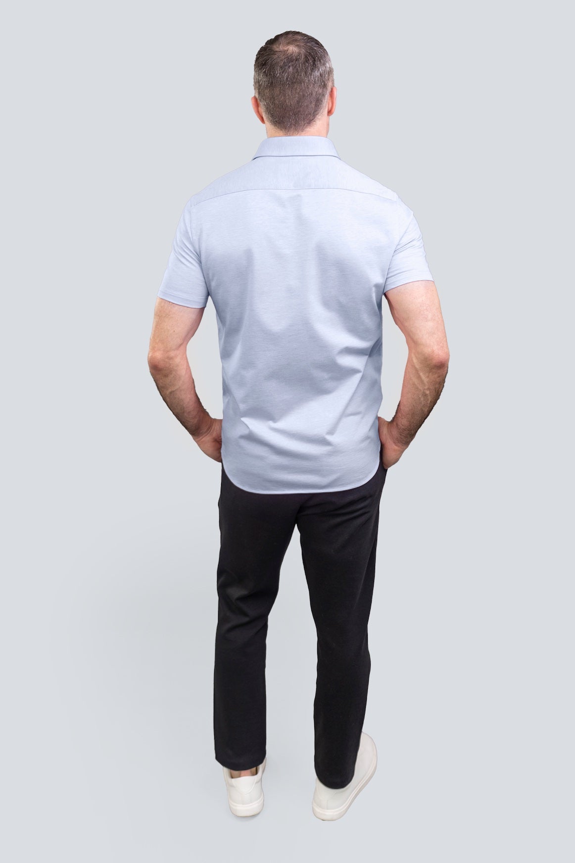 Short Sleeve Knit Shirt, Slim Fit Button Down Men's Shirt, 100% Cotton,  NiceStuff